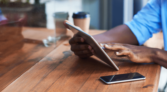 Man on tablet